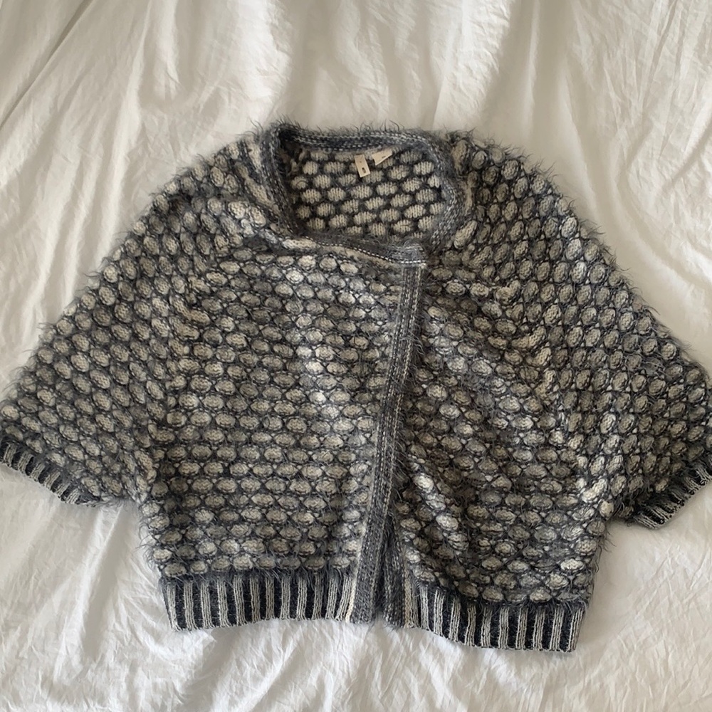 Anthropologie wool + angora blend cropped cardigan